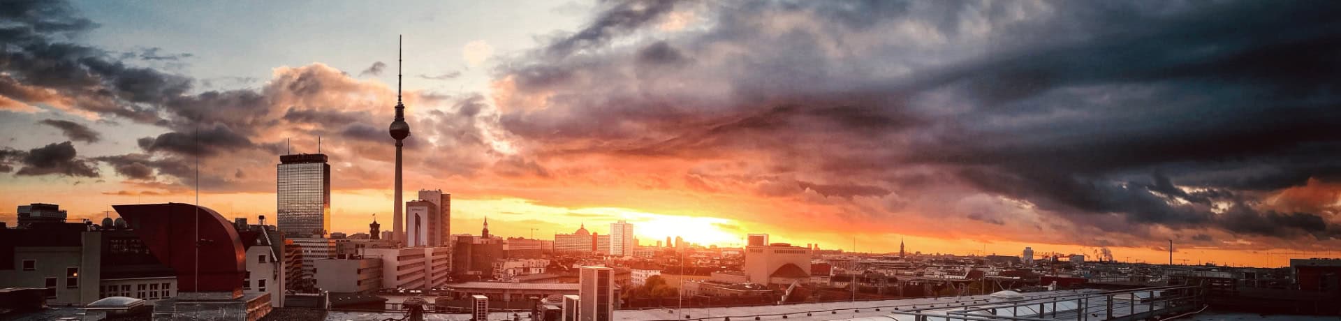 Skyline of Berlin with sunset